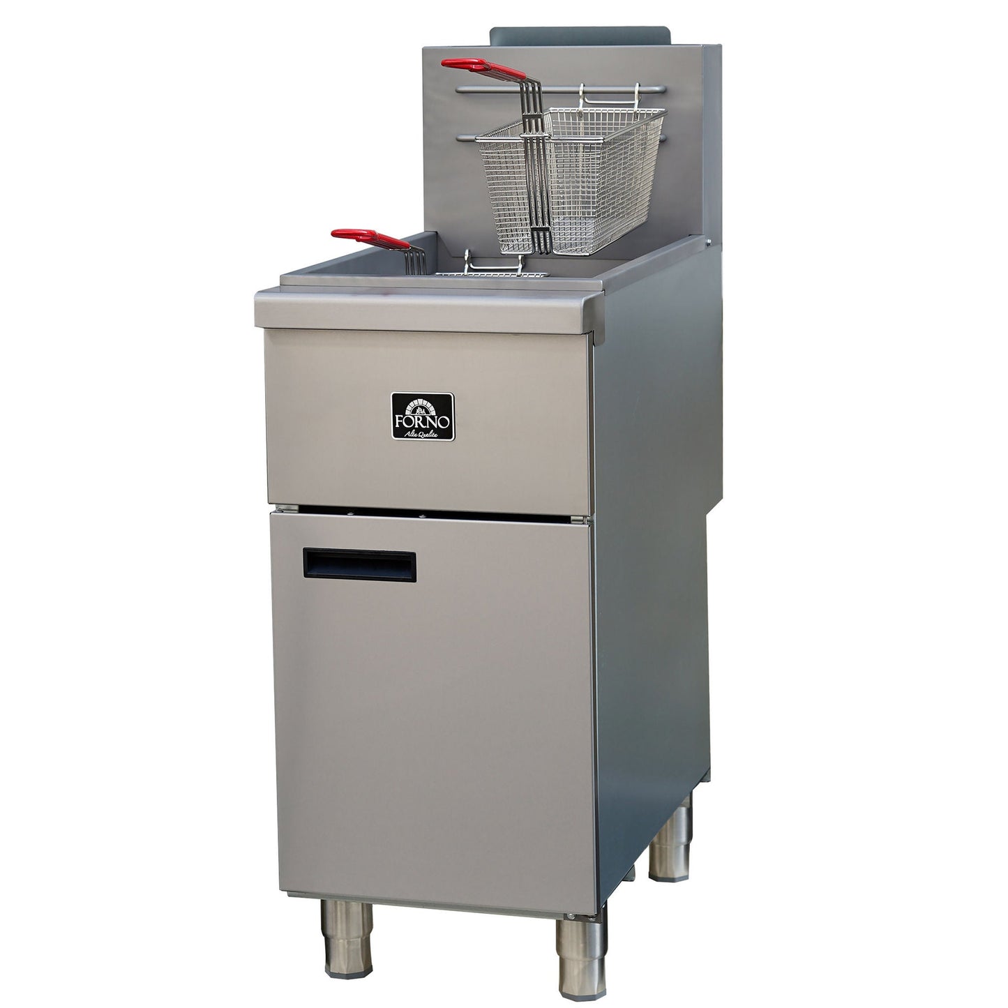 Forno 15.5 in. 50 lb Stainless Steel Natural Gas Commercial Deep Fryer with Twin Baskets - image 1
