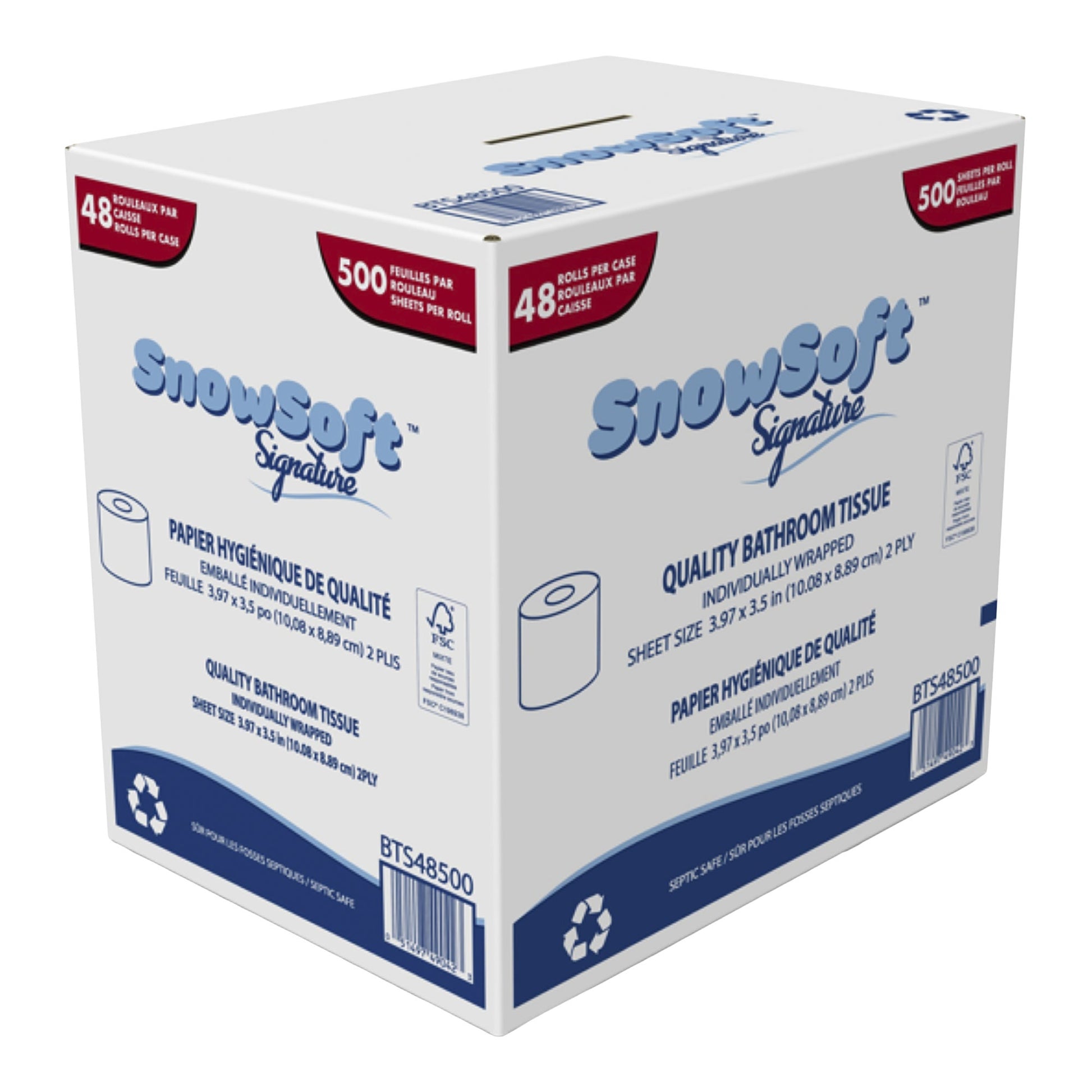Snowsoft Signature Individually Wrapped Bathroom Tissue, 48 rolls × 500 sheets - image 1