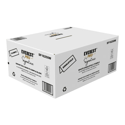 Everest Pro Signature White Singlefold Hand Towel, 16 packages × 250 sheets - image 1