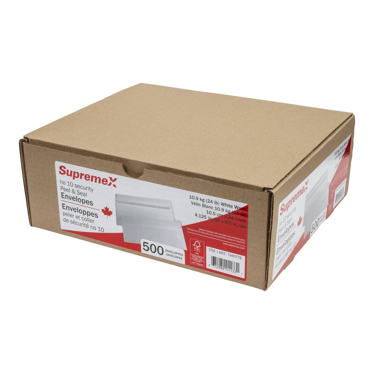 SupremeX No. 10 Security Strip-and-seal Envelopes Pack of 500 - image 1