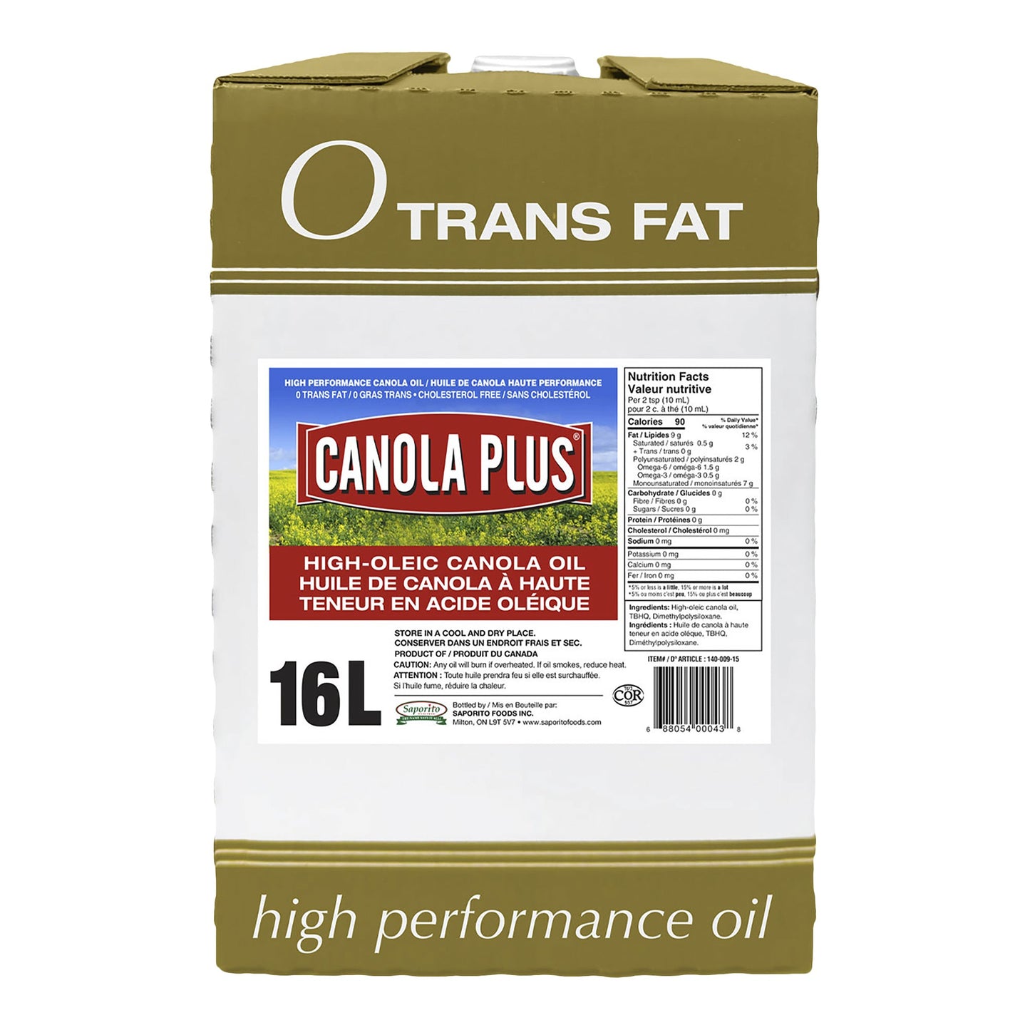 Canola Plus High Oleic Canola Oil, 16L - image 1