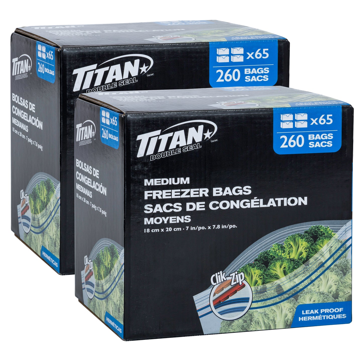TITAN Medium Food Storage Freezer Bags, 520-count - image 1
