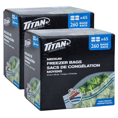 TITAN Medium Food Storage Freezer Bags, 520-count - image 1