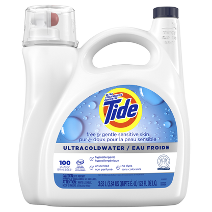 Tide Liquid Free and Gentle Ultra Coldwater, 100 washloads - image 1