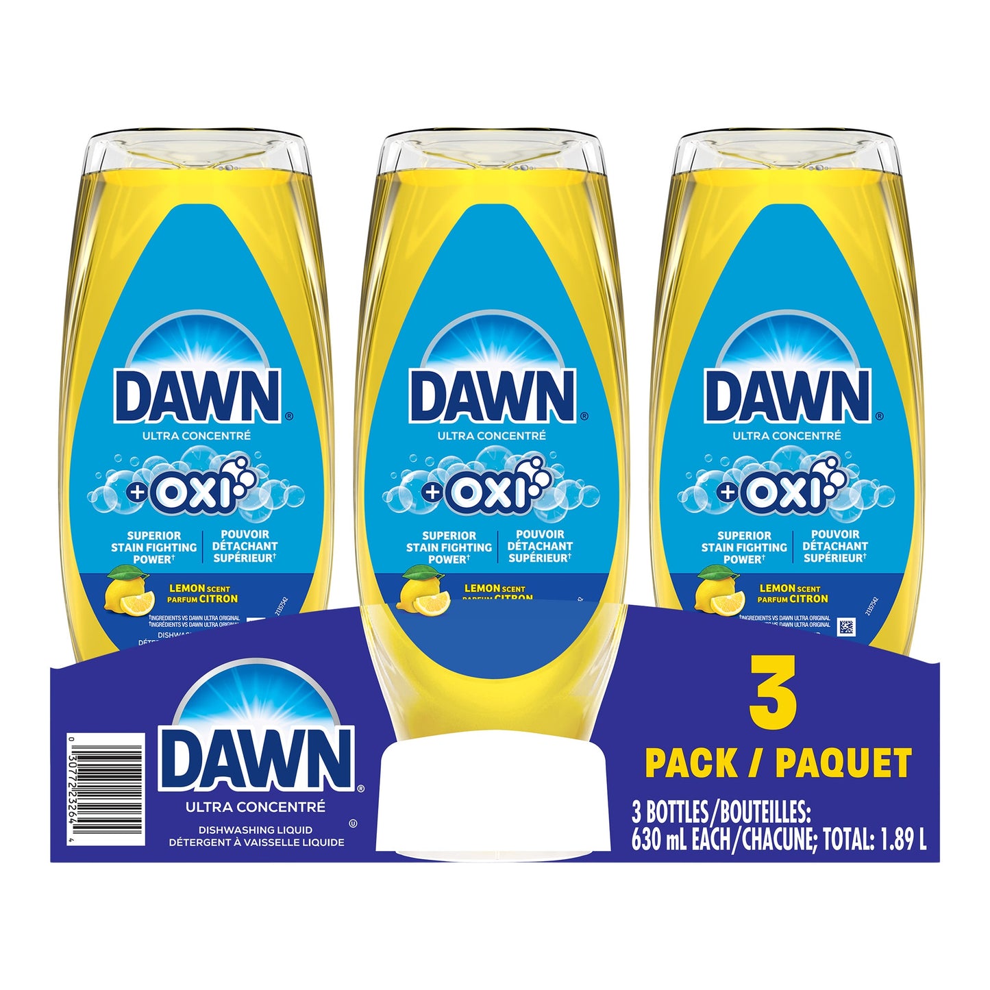 Dawn Ultra + Oxi Dishwashing Liquid, 3 x 630mL - image 1