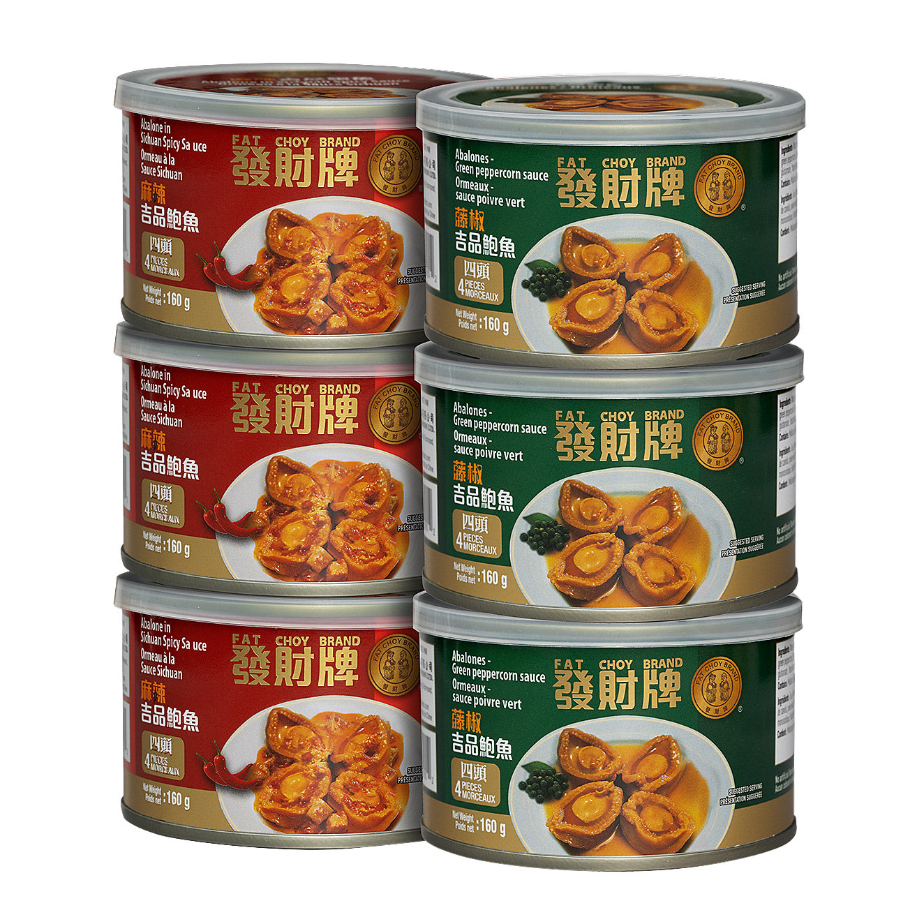 Fat Choy Brand's Spicy Sichuan and Green Peppercorn Abalones, 6 × 160 g - image 1