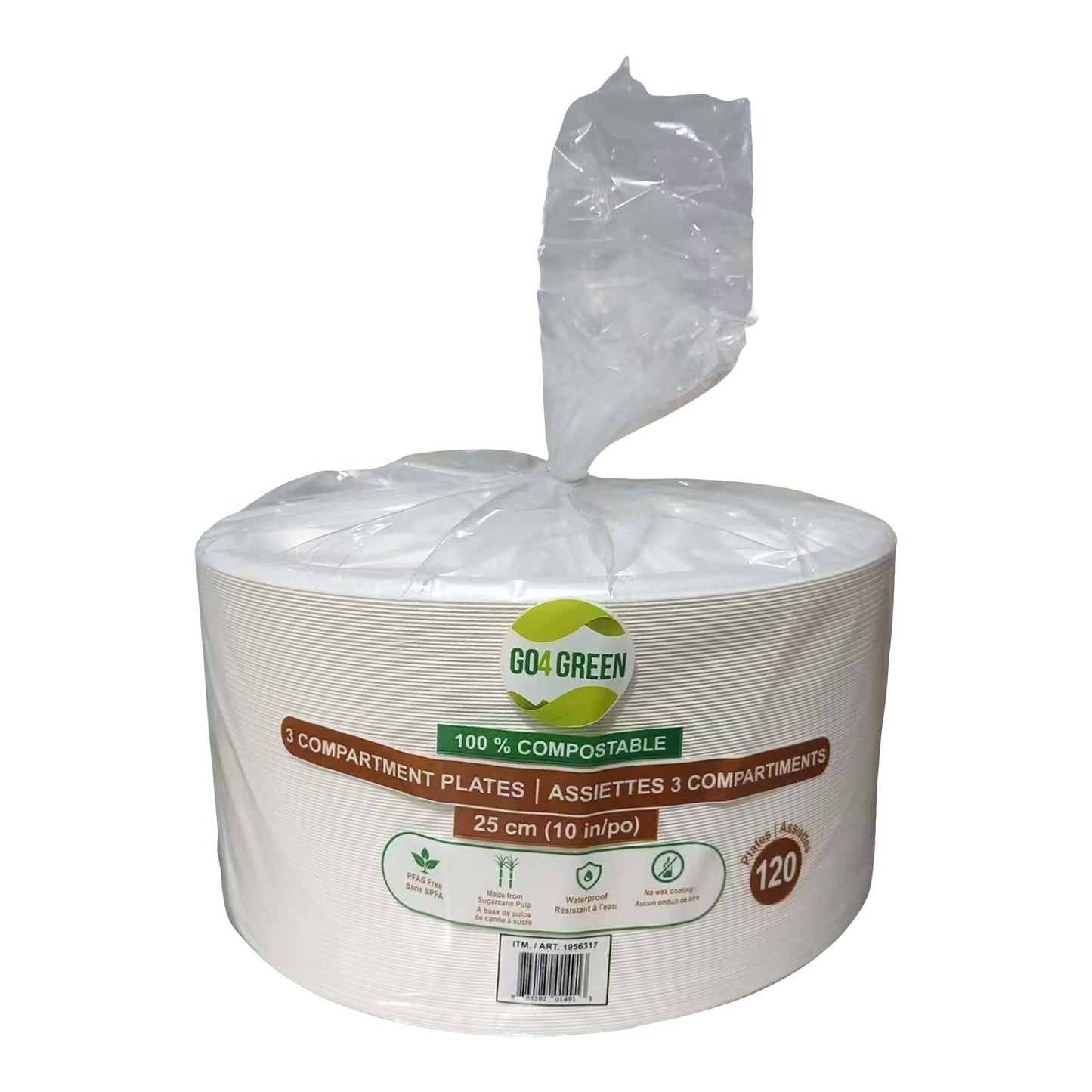 Go4Green 10" Compostable Plates, Pack of 120 - image 2