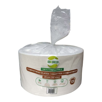 Go4Green 10" Compostable Plates, Pack of 120 - image 2