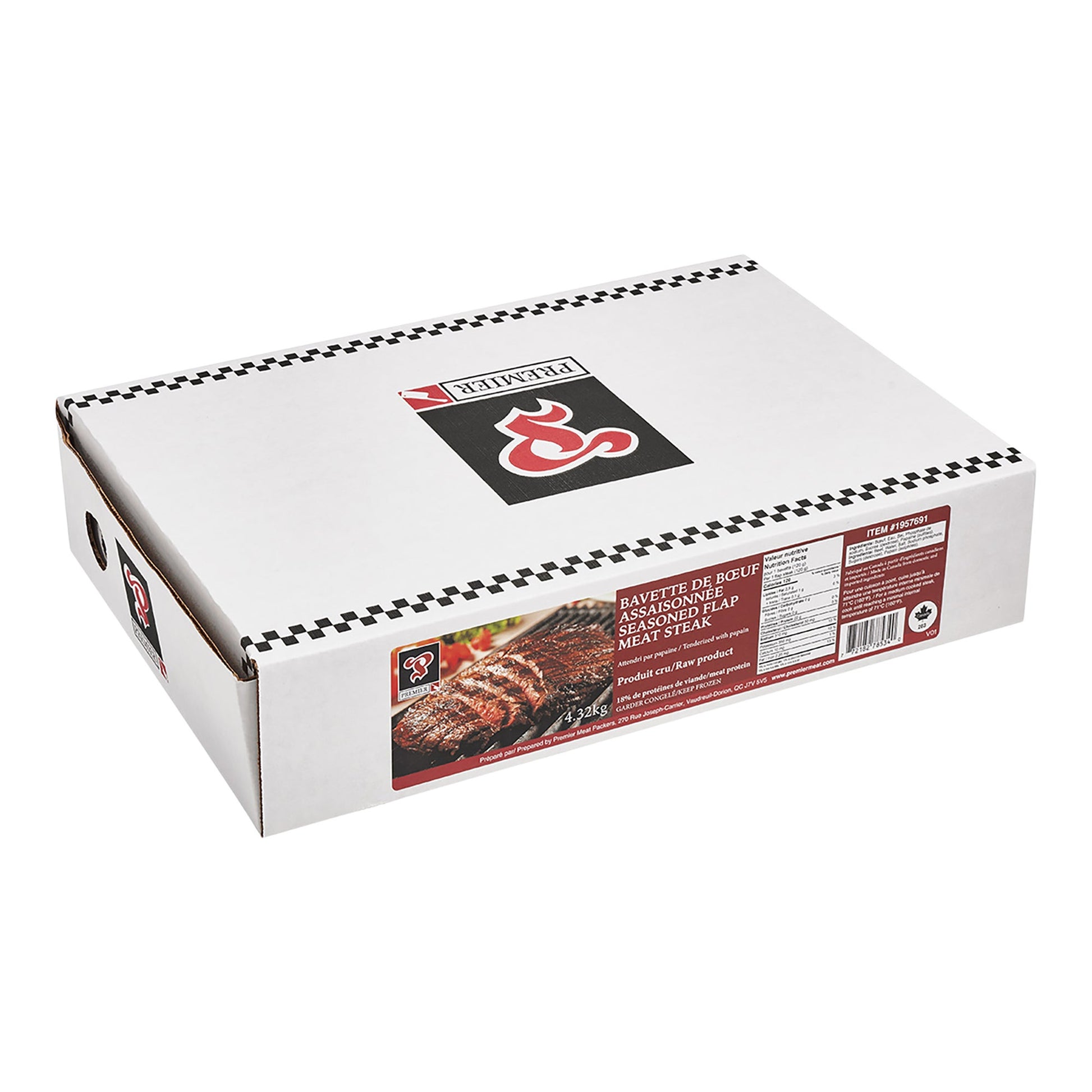 Premier Meat Seasoned Flap Steak, 18 packs of 2 at 120g - image 1