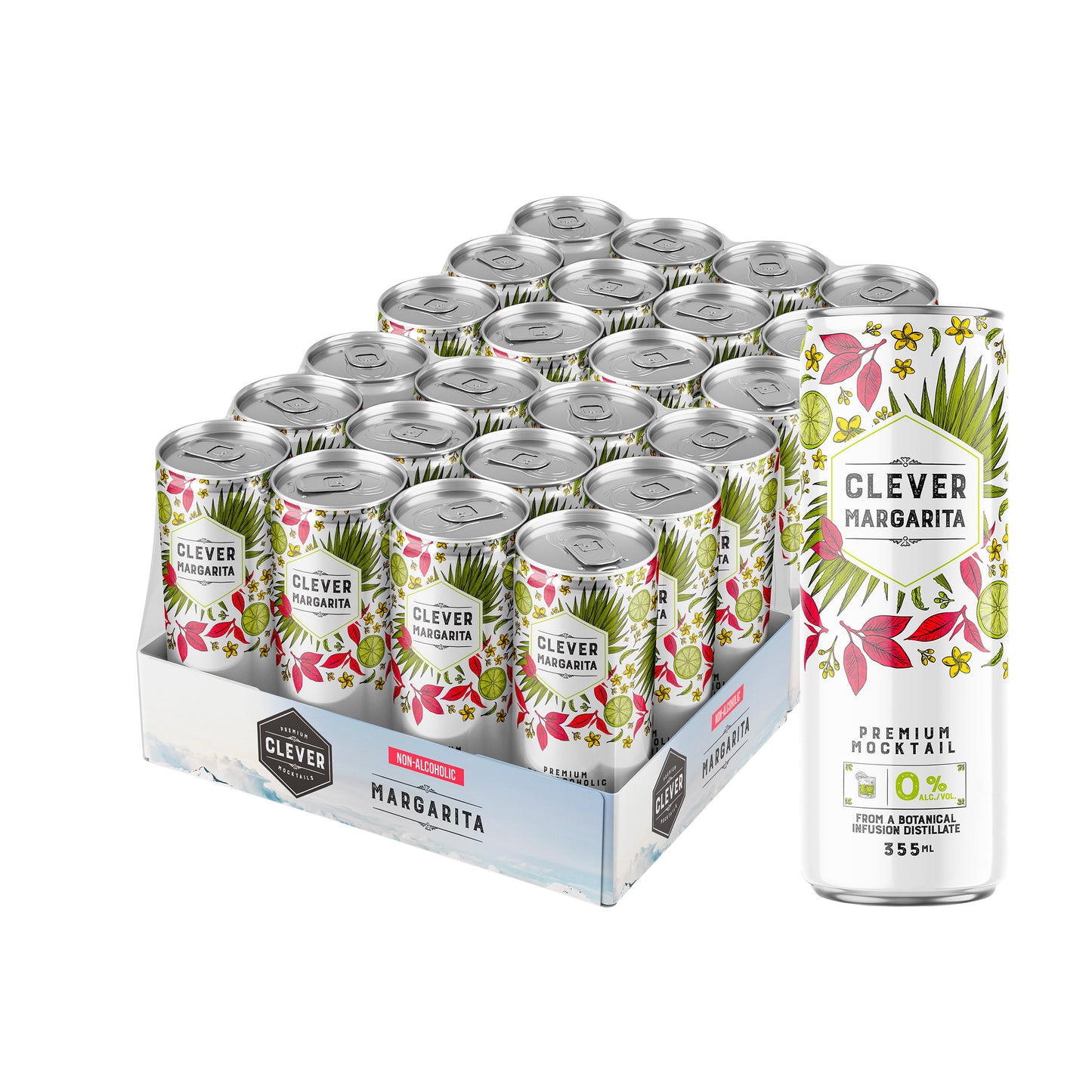 Clever Mocktails Sugar Free Margarita, 355 mL 24-pack - image 2