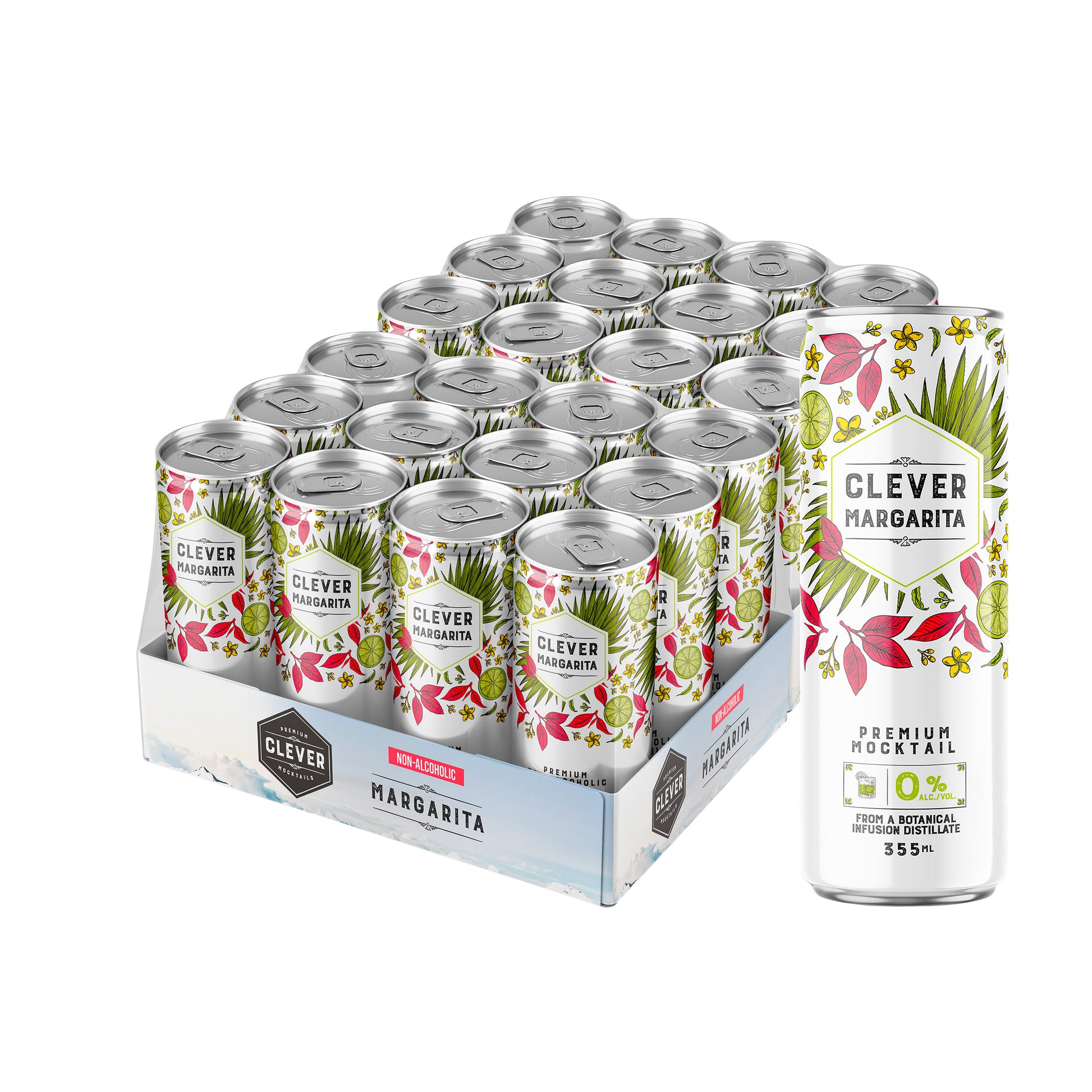 Clever Mocktails Sugar Free Margarita, 355 mL 24-pack - image 2