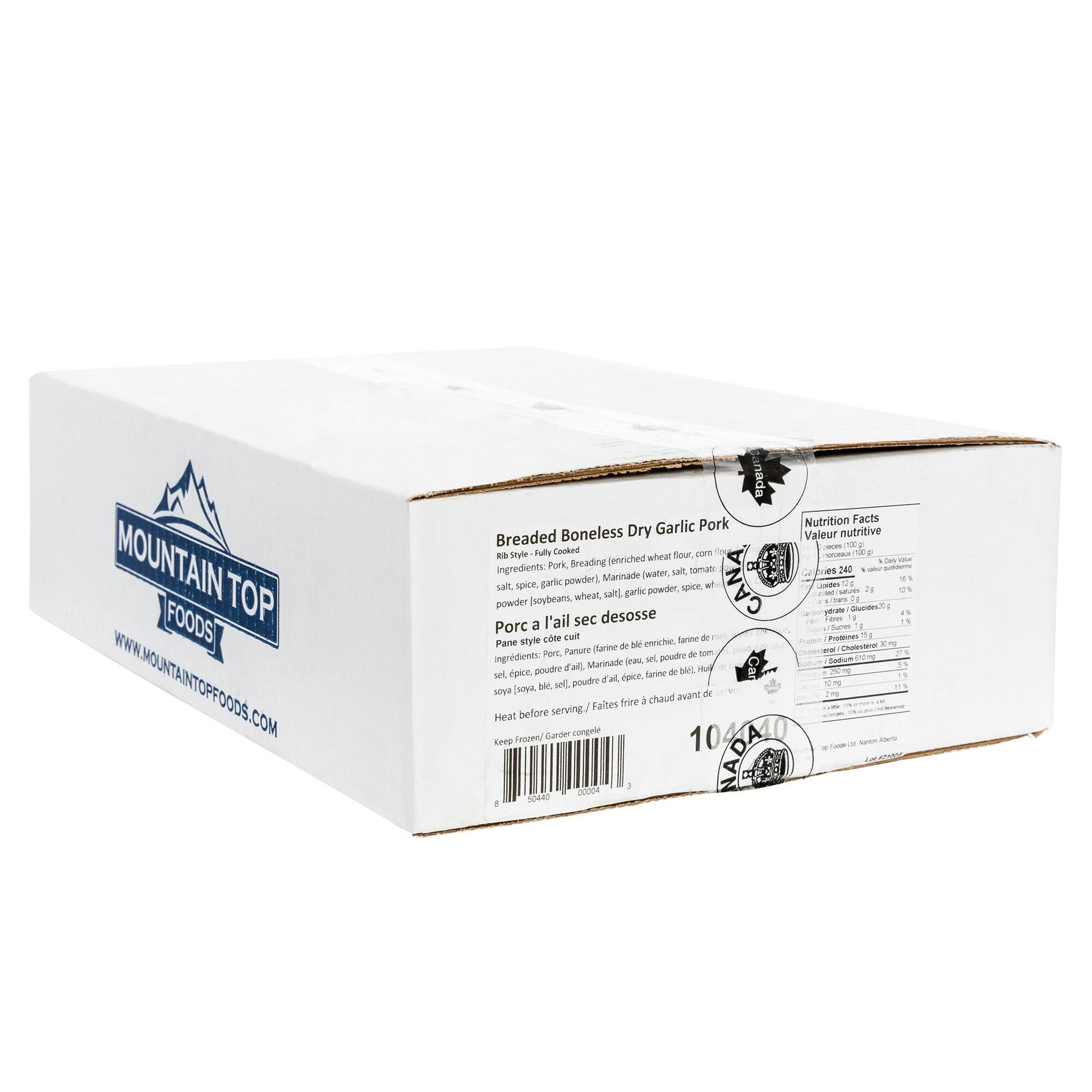 Mountain Top Foods Frozen Breaded Boneless Dry Garlic Pork, 4 kg - image 2