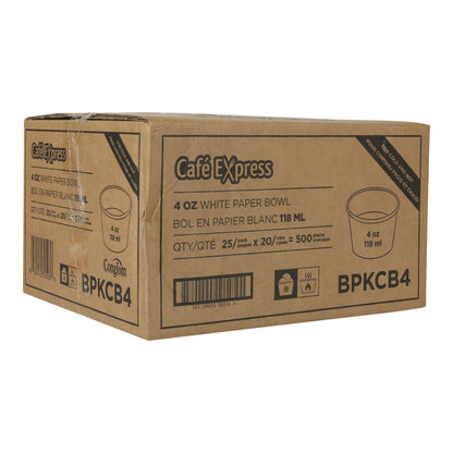 Cafe Express 4 oz White Paper Bowl, Pack of 500 - image 3