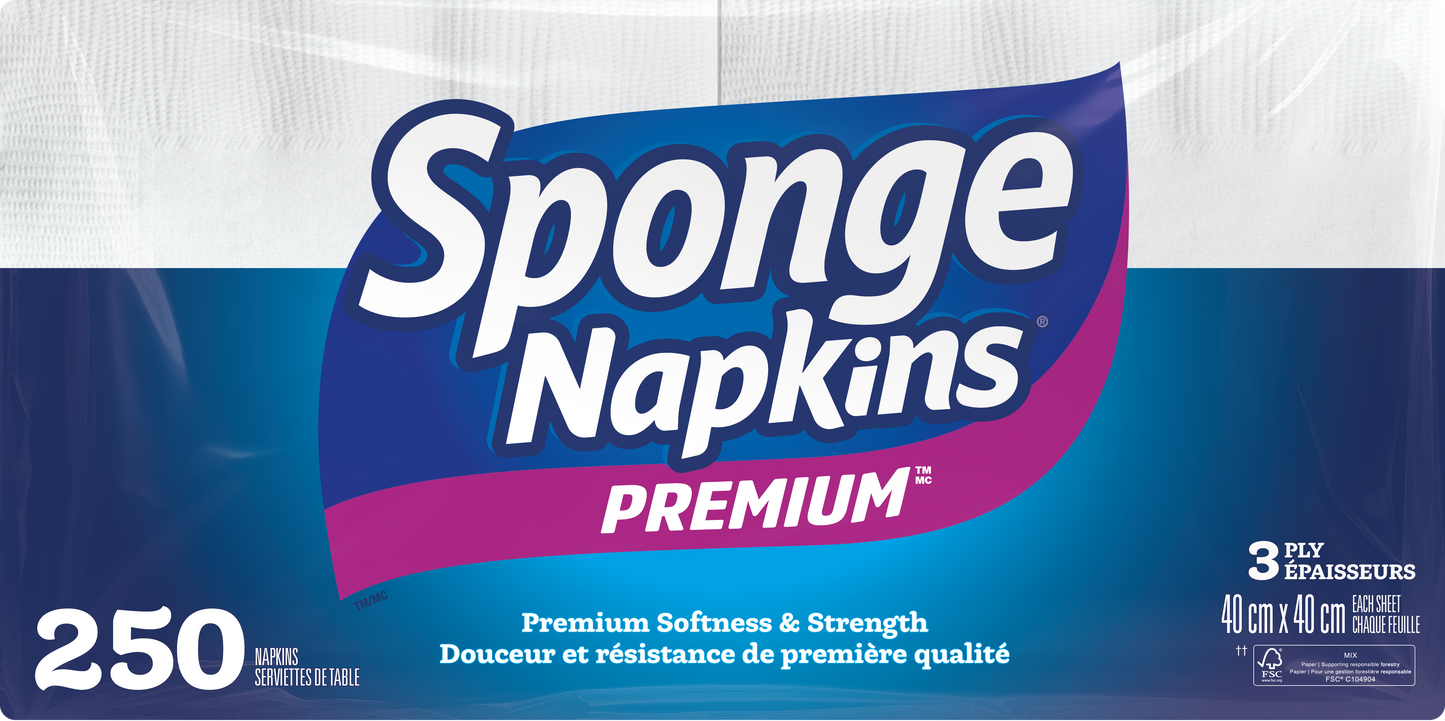 Sponge Napkins 3 Ply, Pack of 250 - image 1