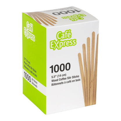 Café Express 5.5" Wooden Coffee Stir Sticks, 10 Packs of 1000 - image 3