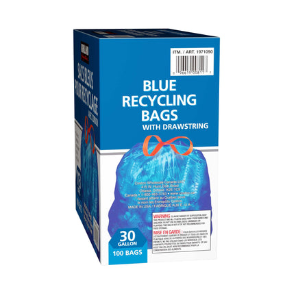 Kirkland Signature Blue Recycling Bags with drawstrings, Pack of 100 - image 2