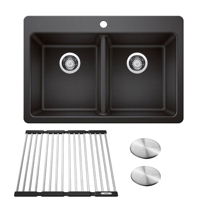 Blanco Homestyle 30.5 in. Double Bowl SILGRANIT Kitchen Sink - image 3