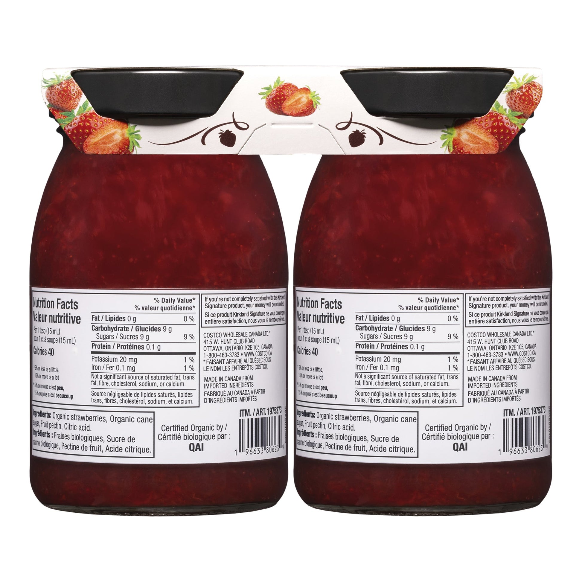 Kirkland Signature Organic Strawberry Spread, 2 x 550 mL - image 3