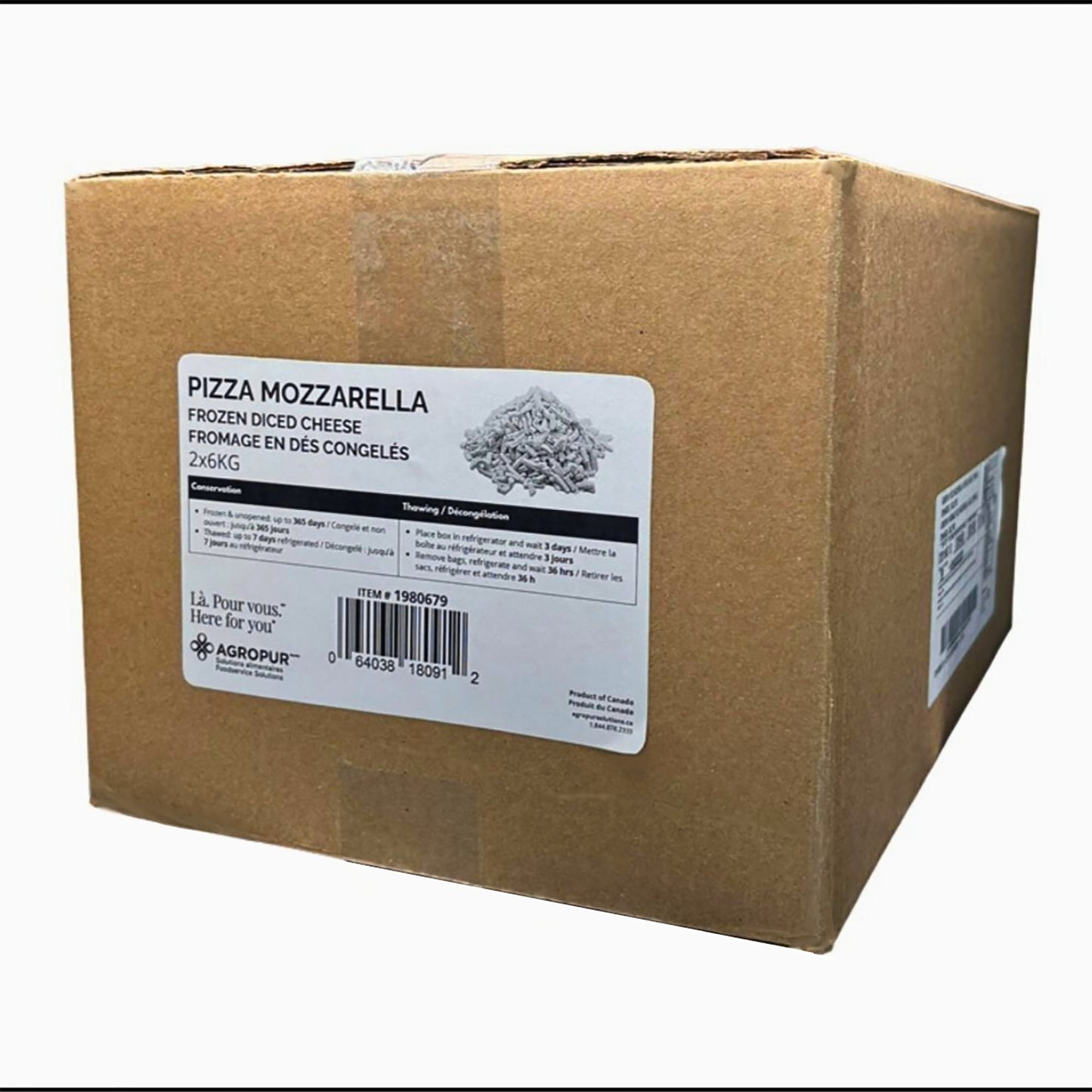 Agropur Diced Mozzarella Cheese, 2 x 6 kg - image 1