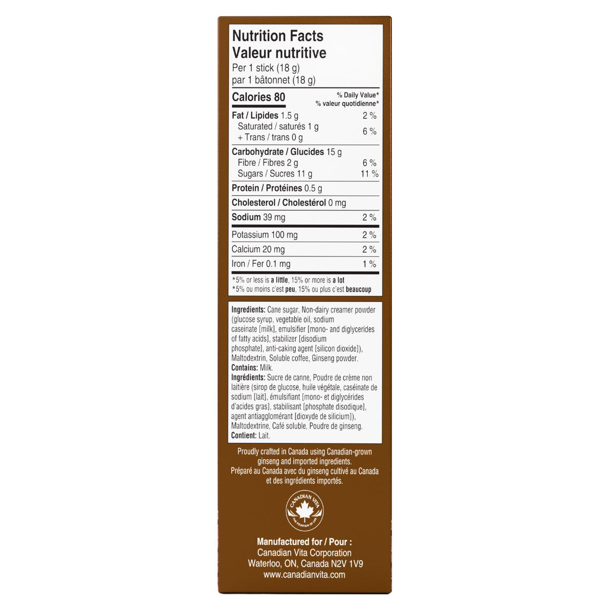 Canadian Vita Instant Ginseng Coffee, 5 boxes, 50 x 18 g - image 2
