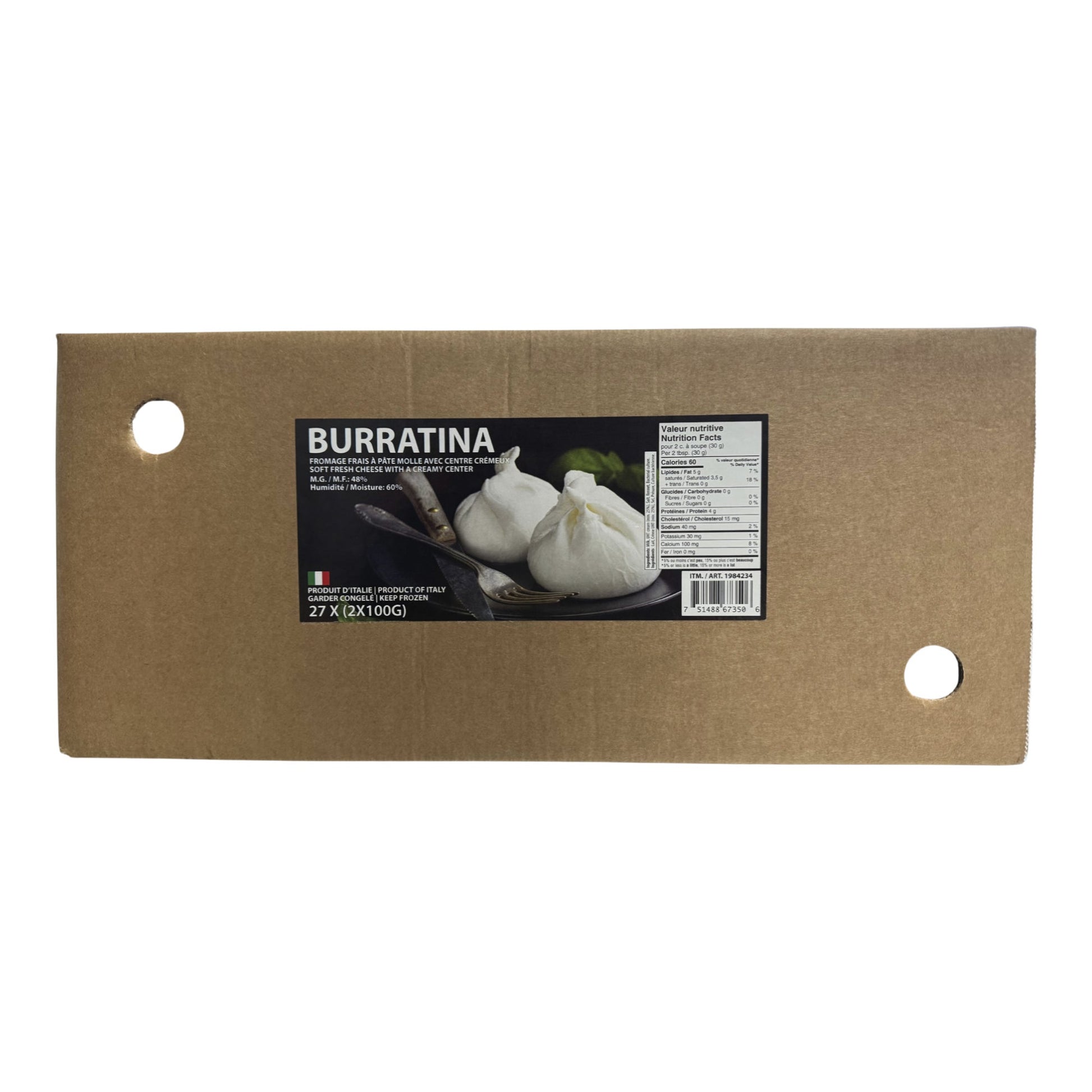 Burratina Frozen Burrata 27 x (2 x 100 g) - image 1
