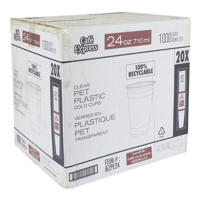 Cafe Express 24oz Clear PET Plastic Cold Cup, Pack 20 Packs of 50 - image 1