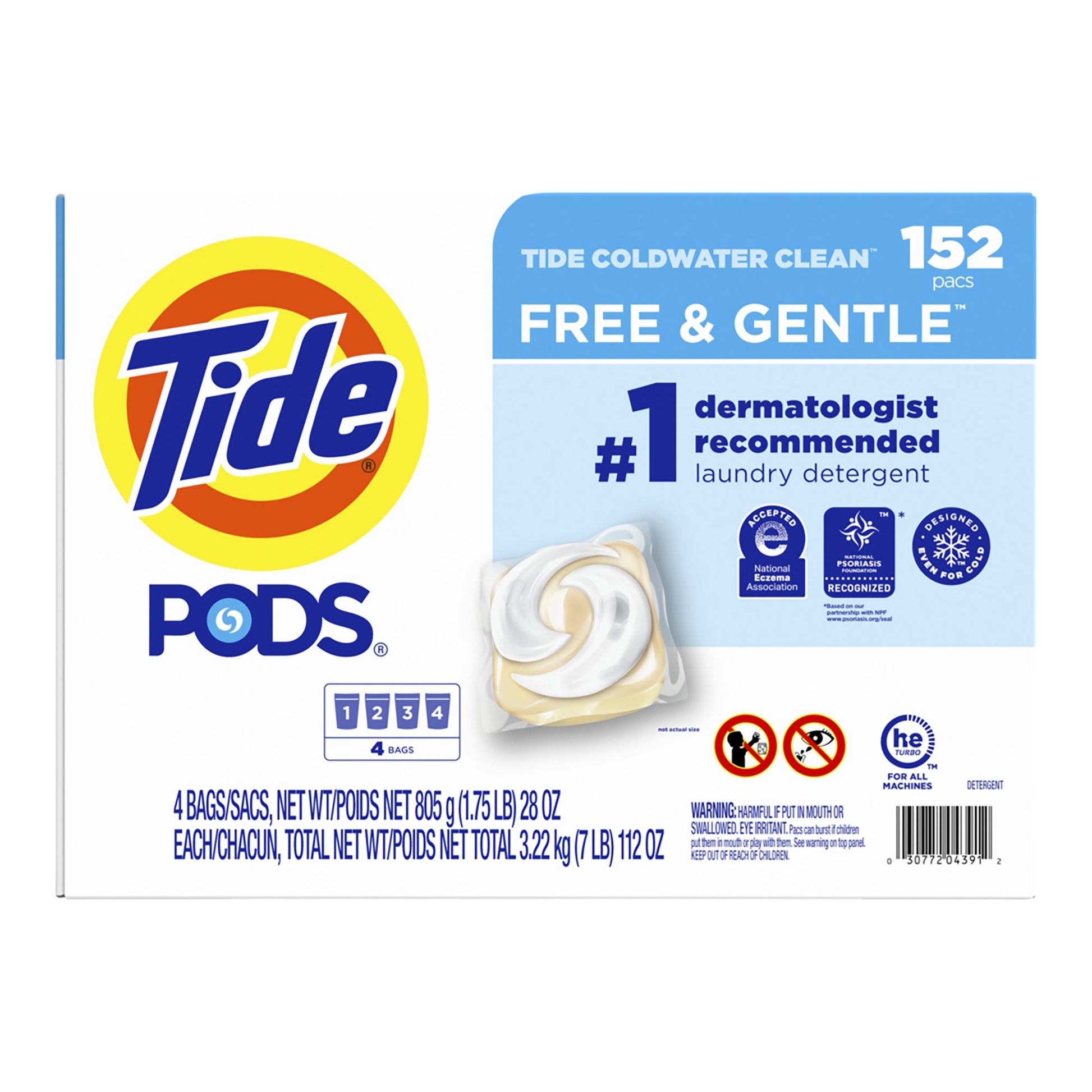 Tide PODS Free and Gentle Laundry Detergent, pack of 152 - image 1