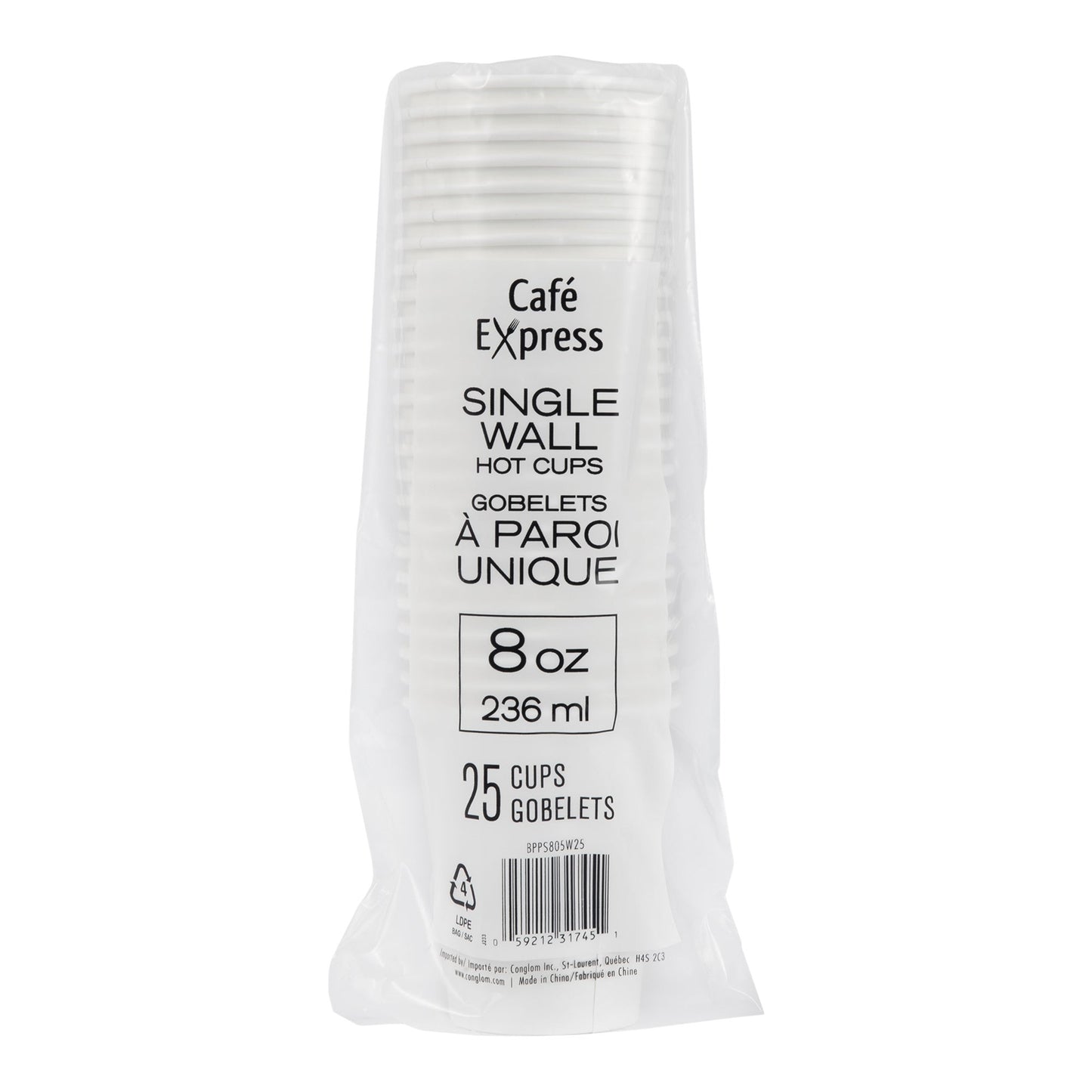 Café Express Single Wall 8-oz Hot Cups, 5 Packs of 100 - image 1