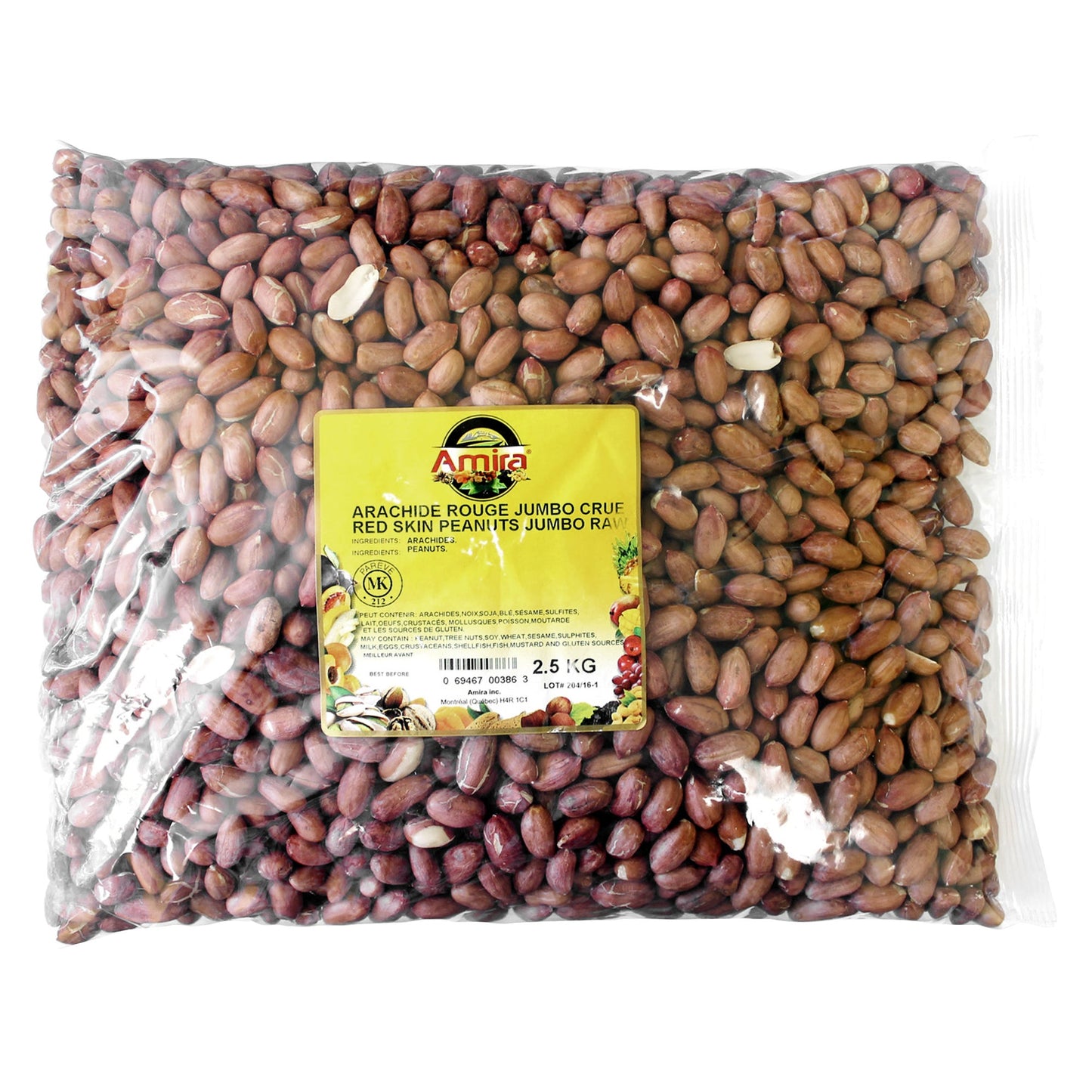 Amira, Red Skin Raw Peanuts, Jumbo, 2.5 kg (5.5 lb) — product image