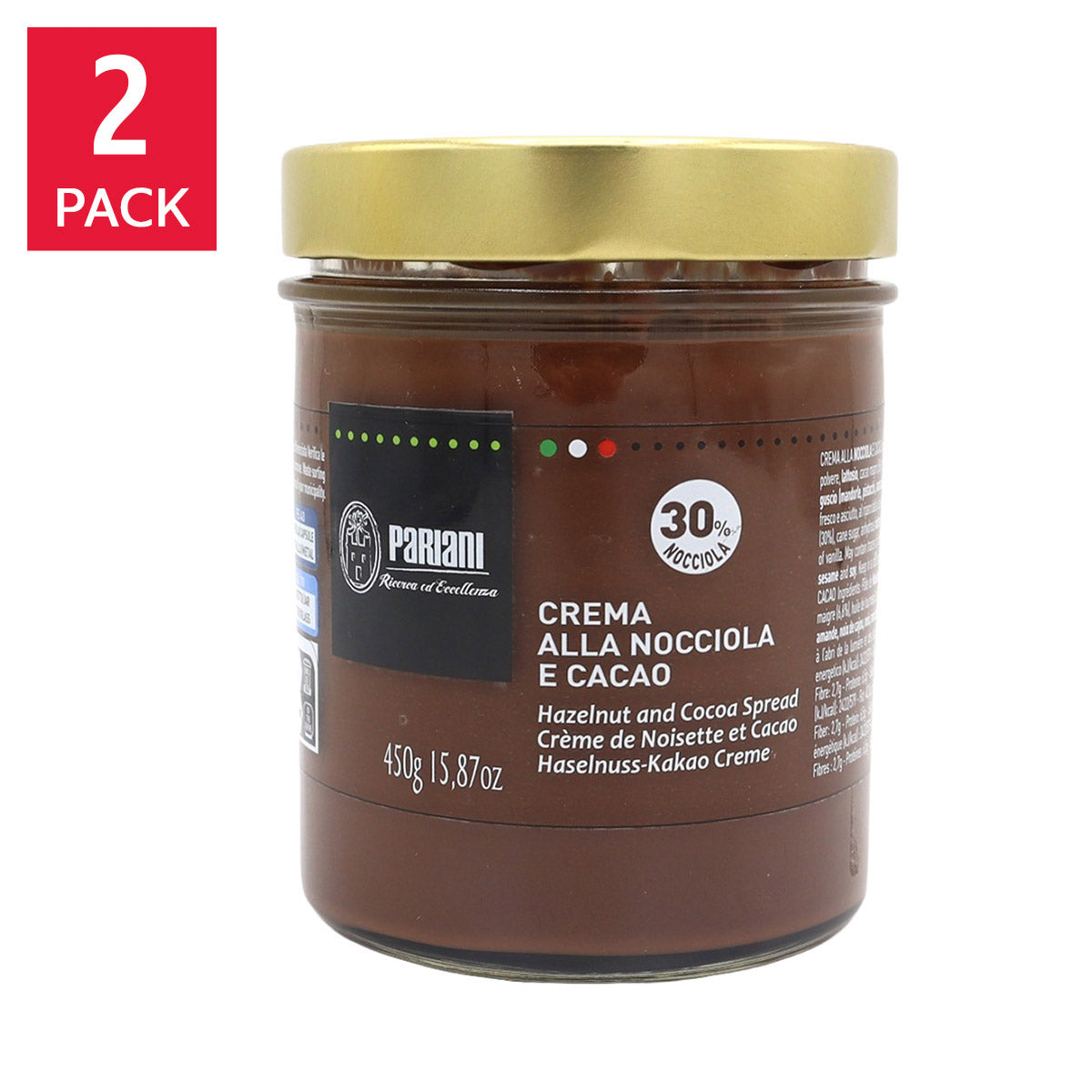 Pariani Hazelnut and Cocoa Cream, 2 × 450 g - image 1
