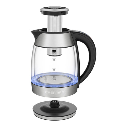 Chefman Dual-Glass 1.7 L Cool-Touch Digital Kettle with Adjustable Temperature and Removable Tea Infuser - image 2