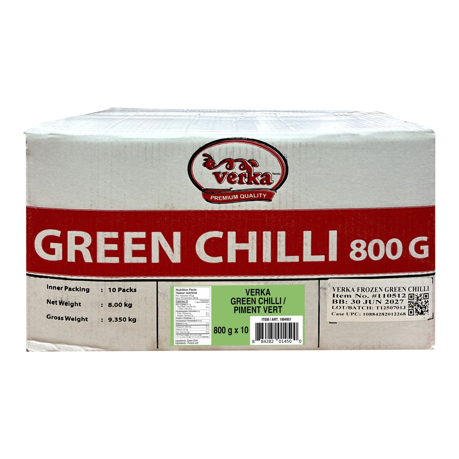 Verka Green Chilli, 10 x 800g - image 1