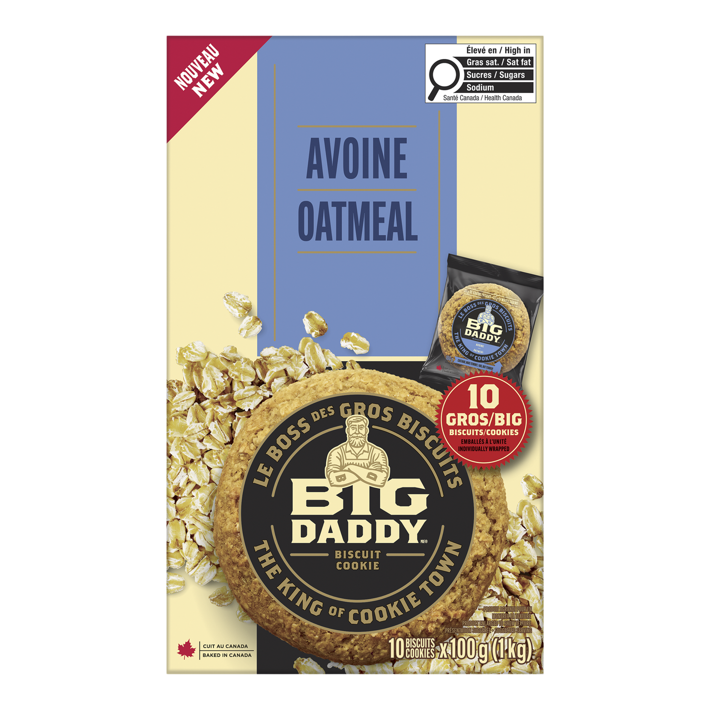 Big Daddy Cookies, 10 × 100 g, oatmeal — product image