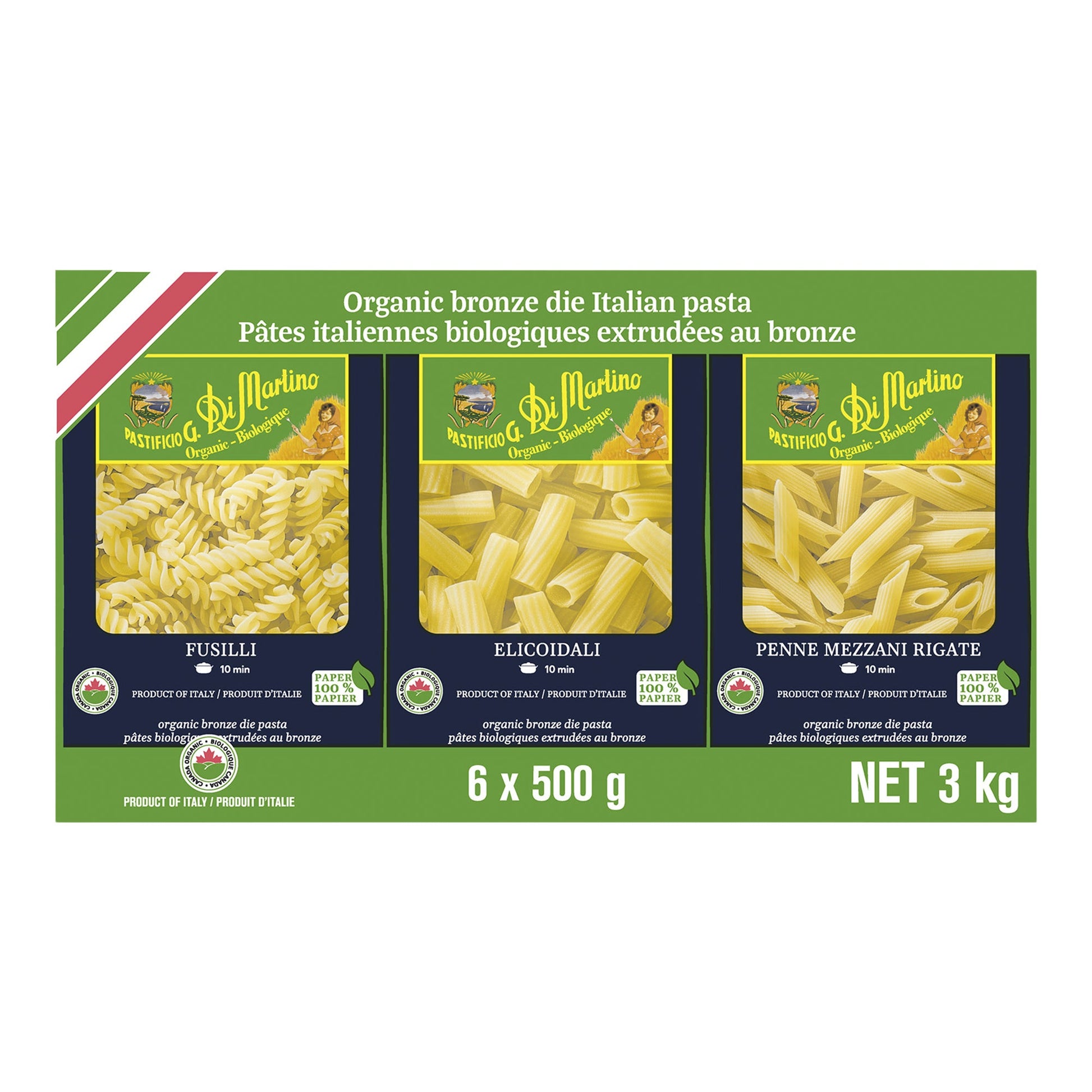 Di Martino Organic Pasta Variety Pack, 6 × 500 g - image 1
