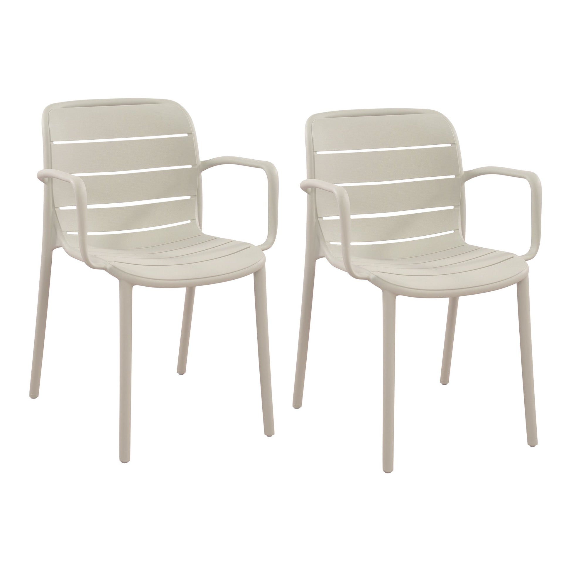 Patioflare Stacking Armchairs, Cream, 2-Pack - image 1