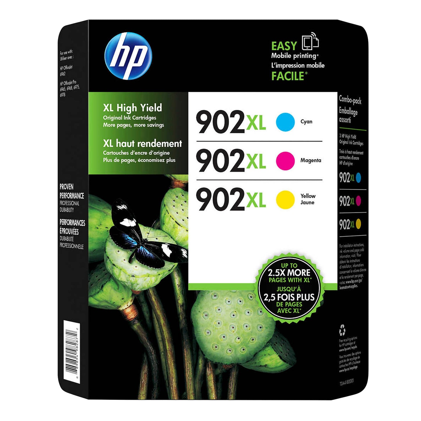 HP 902XL Cyan Magenta and Yellow High Yield Original Ink Cartridges - image 1