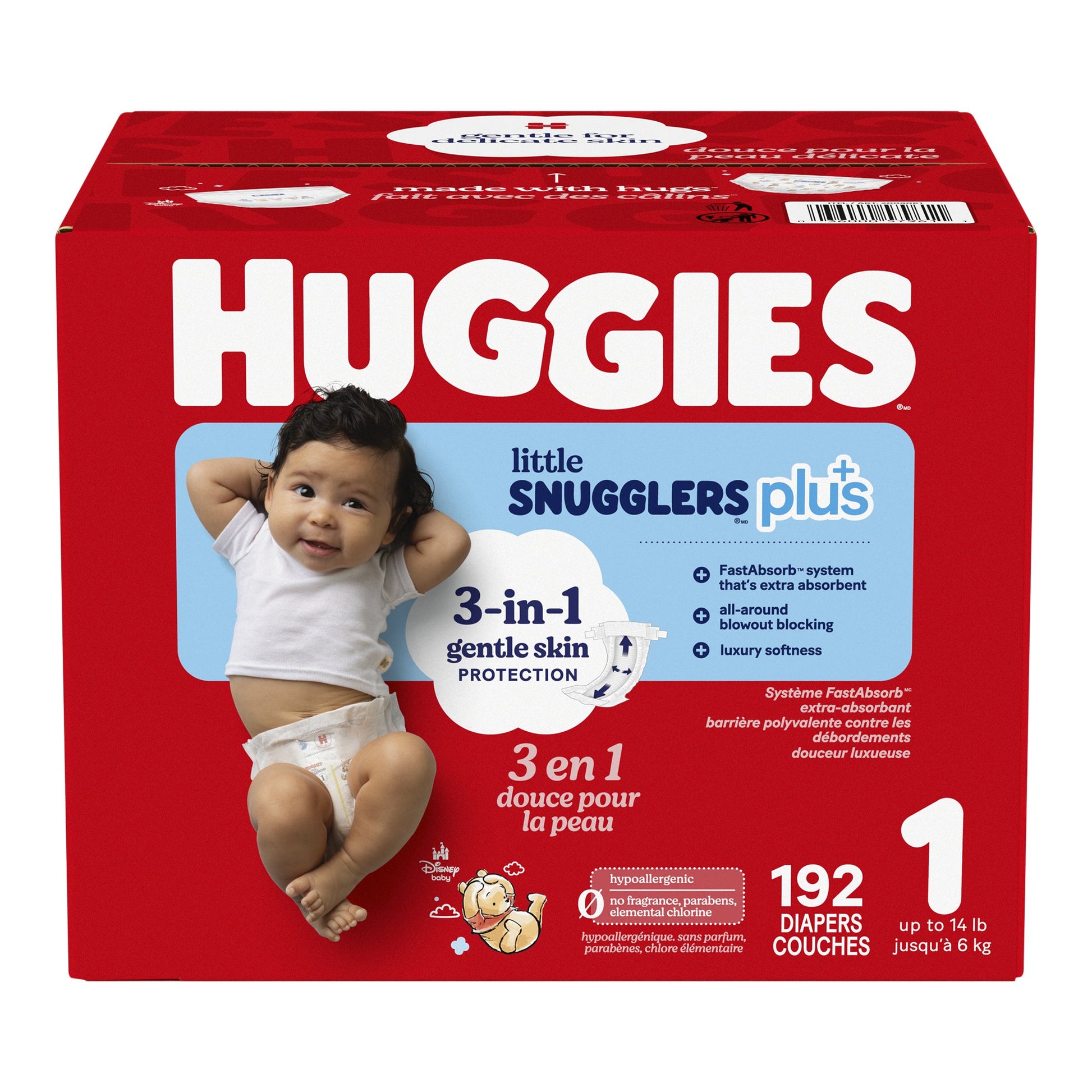 Huggies Little Snugglers Plus Diapers Size 1, 192-pack - image 1
