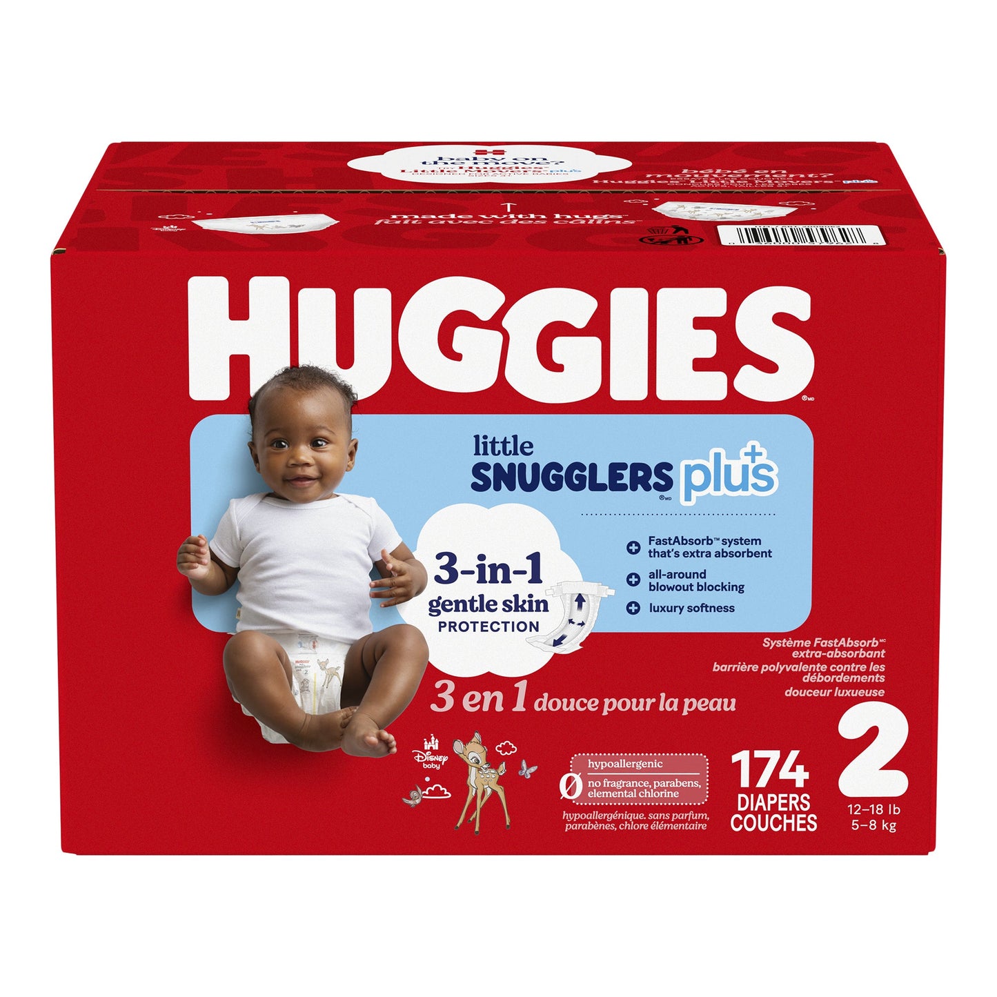 Huggies Little Snugglers Plus Diapers Size 2, 174-pack - image 1