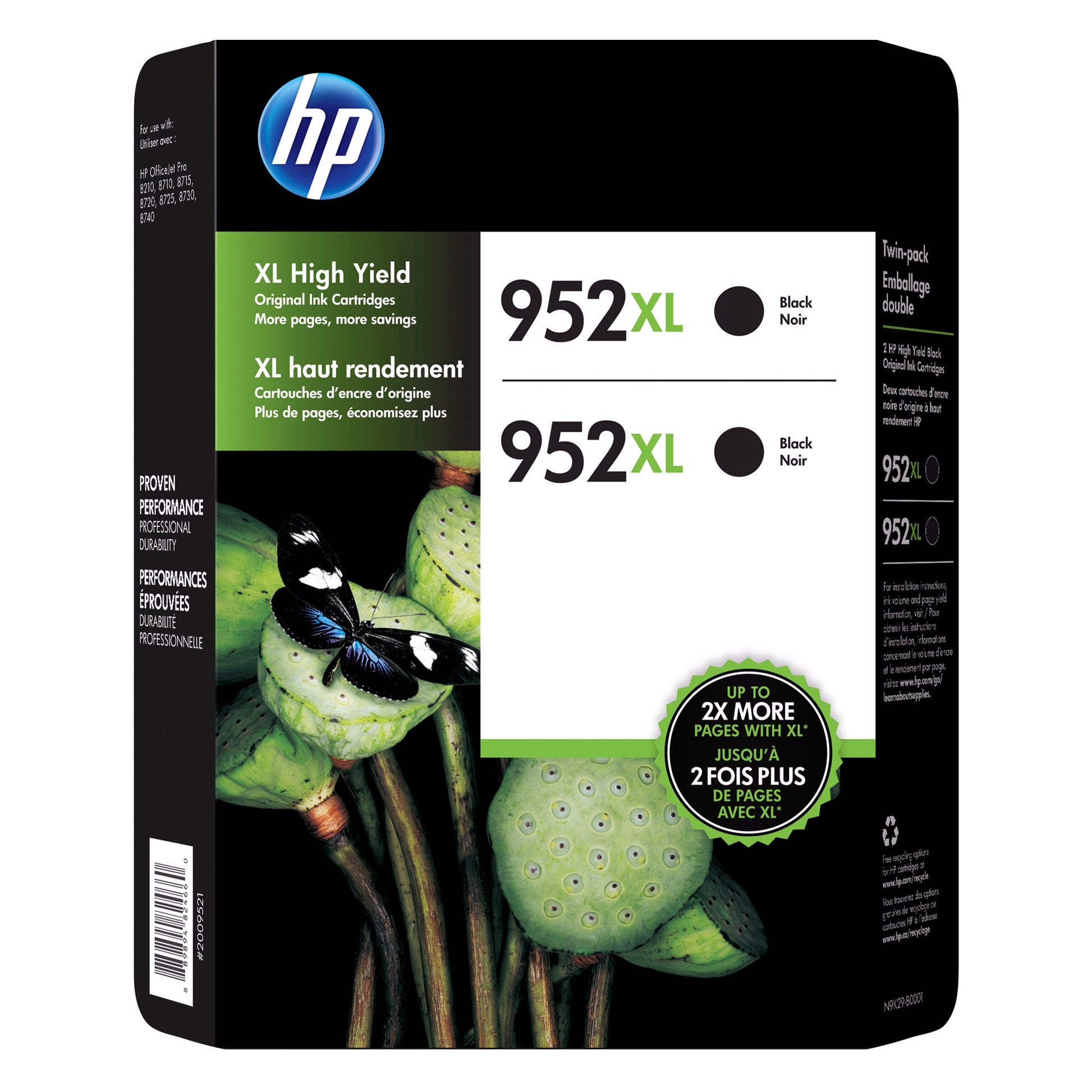 HP 952XL Black Ink Cartridges, Pack of 2 - image 1