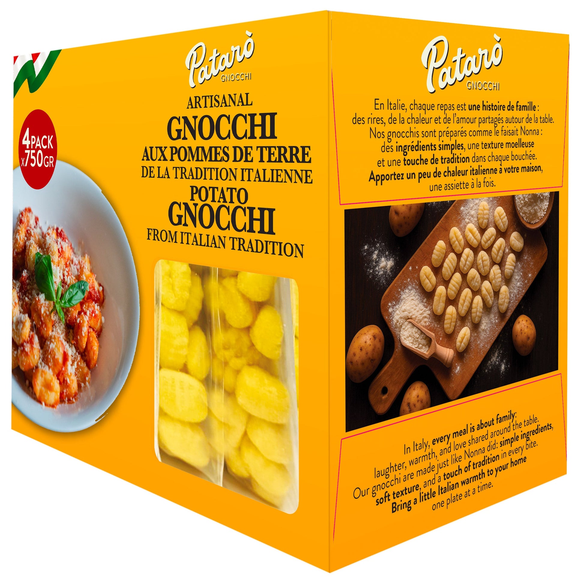 Pataro Potato Gnocchi, 4 x 750 g - image 1