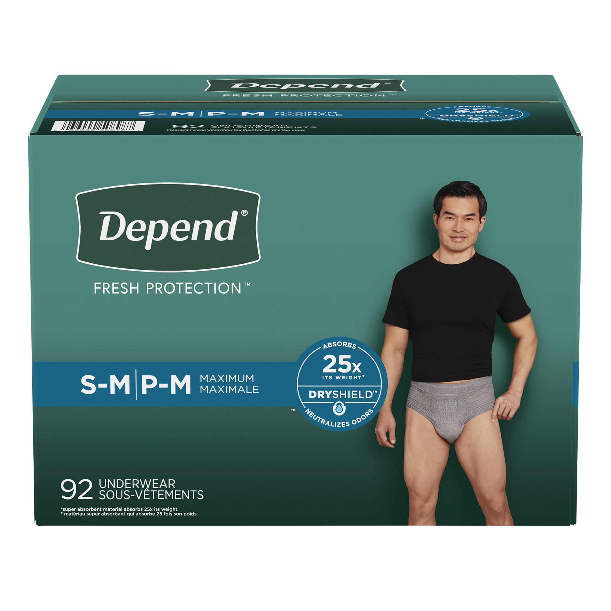 Depend Men's Maximum Absorbency Underwear, Small/Medium - image 2