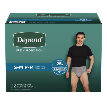Depend Men's Maximum Absorbency Underwear, Small/Medium - image 2