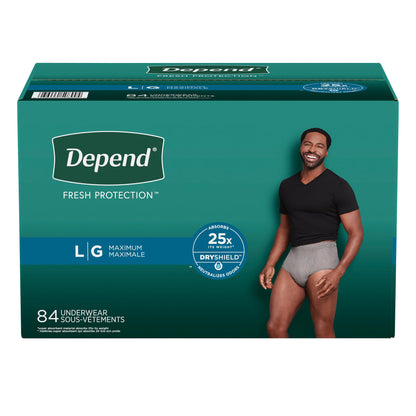 Depend Men's Maximum Absorbency Underwear, Large - image 2
