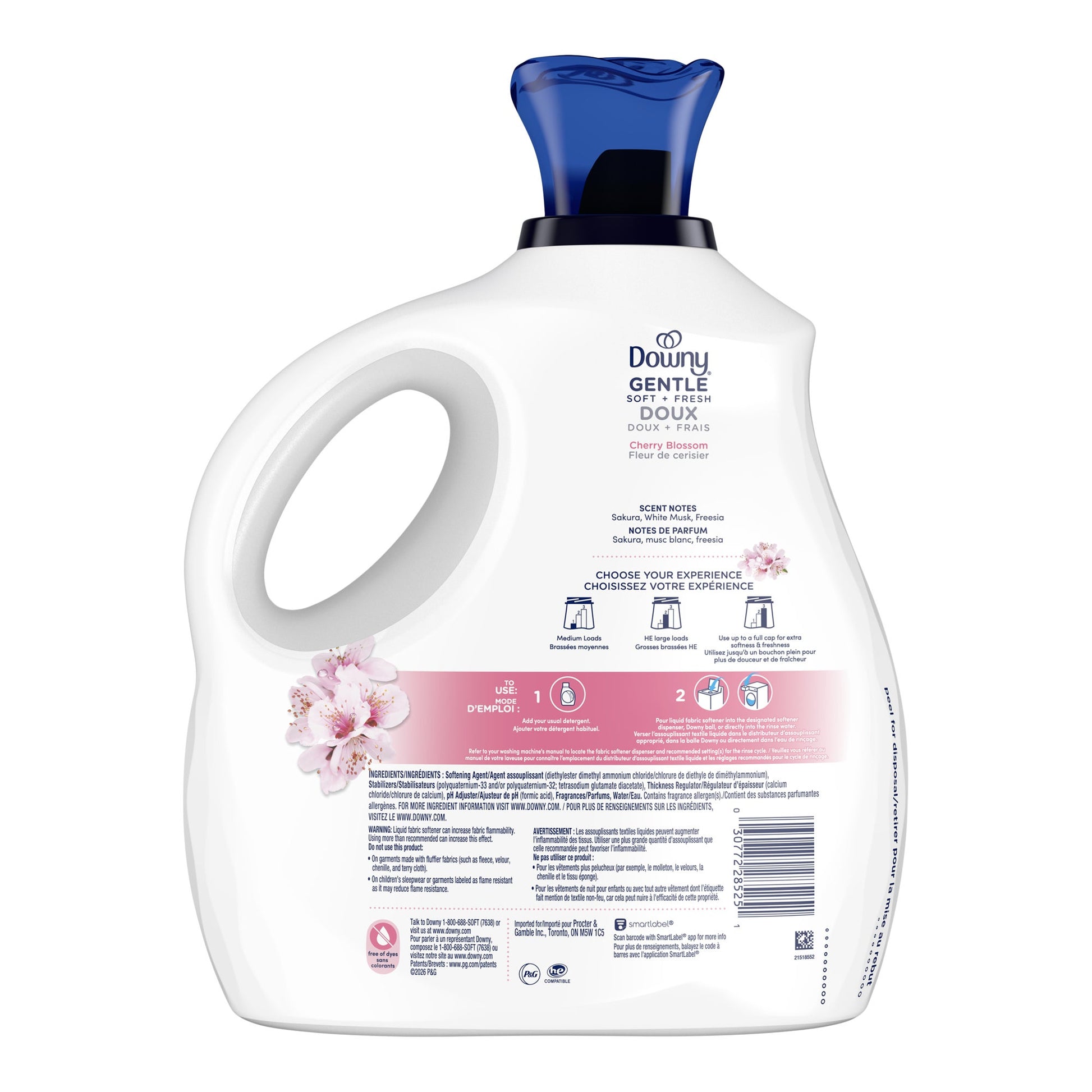 Downy Gentle Soft + Fresh Fabric Softener Liquid, Cherry Blossom Scent, 150 loads - image 2