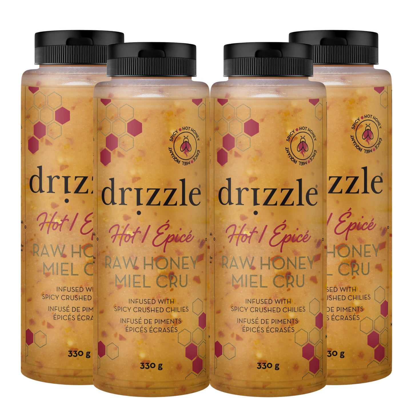 Drizzle Hot Raw Honey, 4 × 330 g - image 1