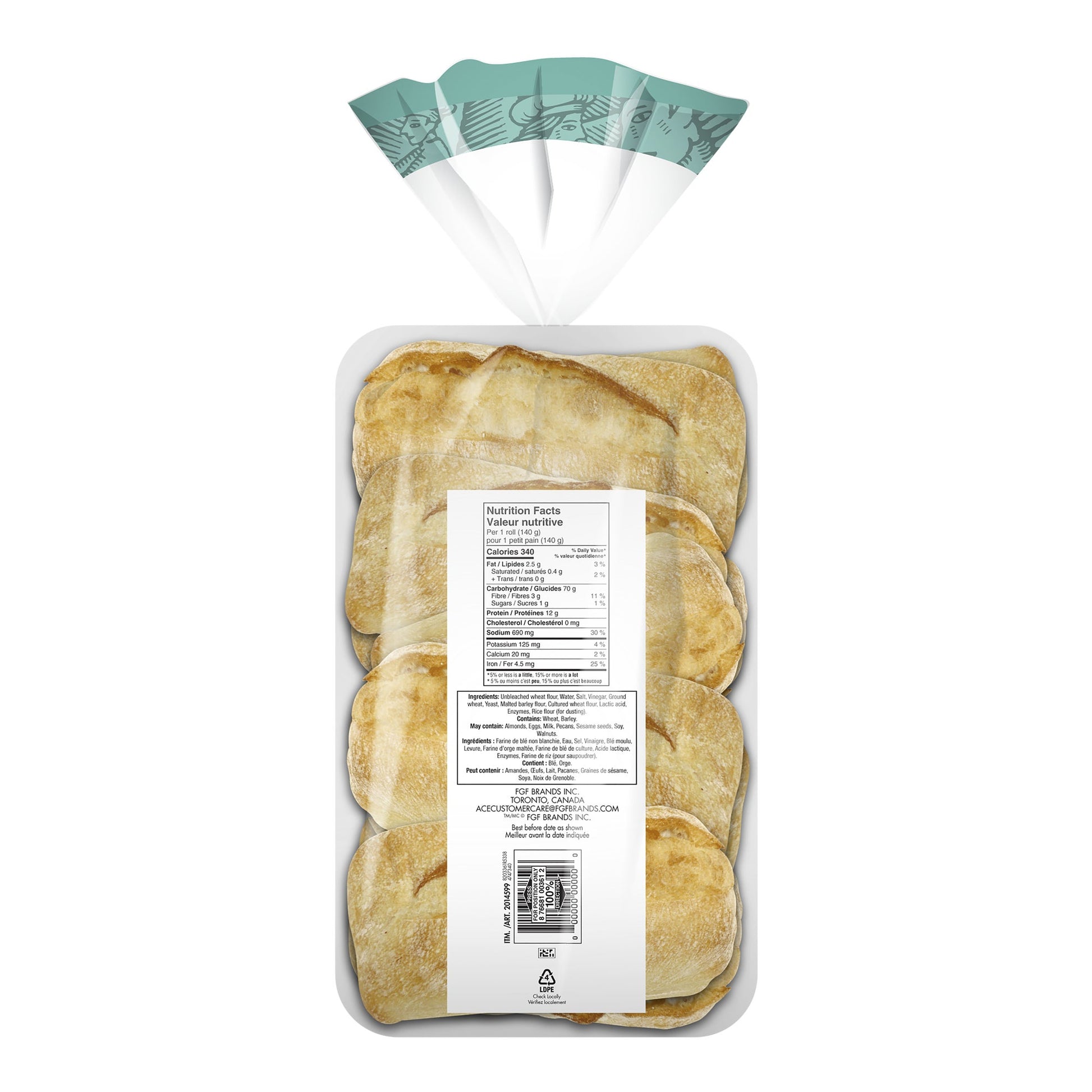 Ace Bakery Ciabatta Corta Rolls, 10 pack - image 2