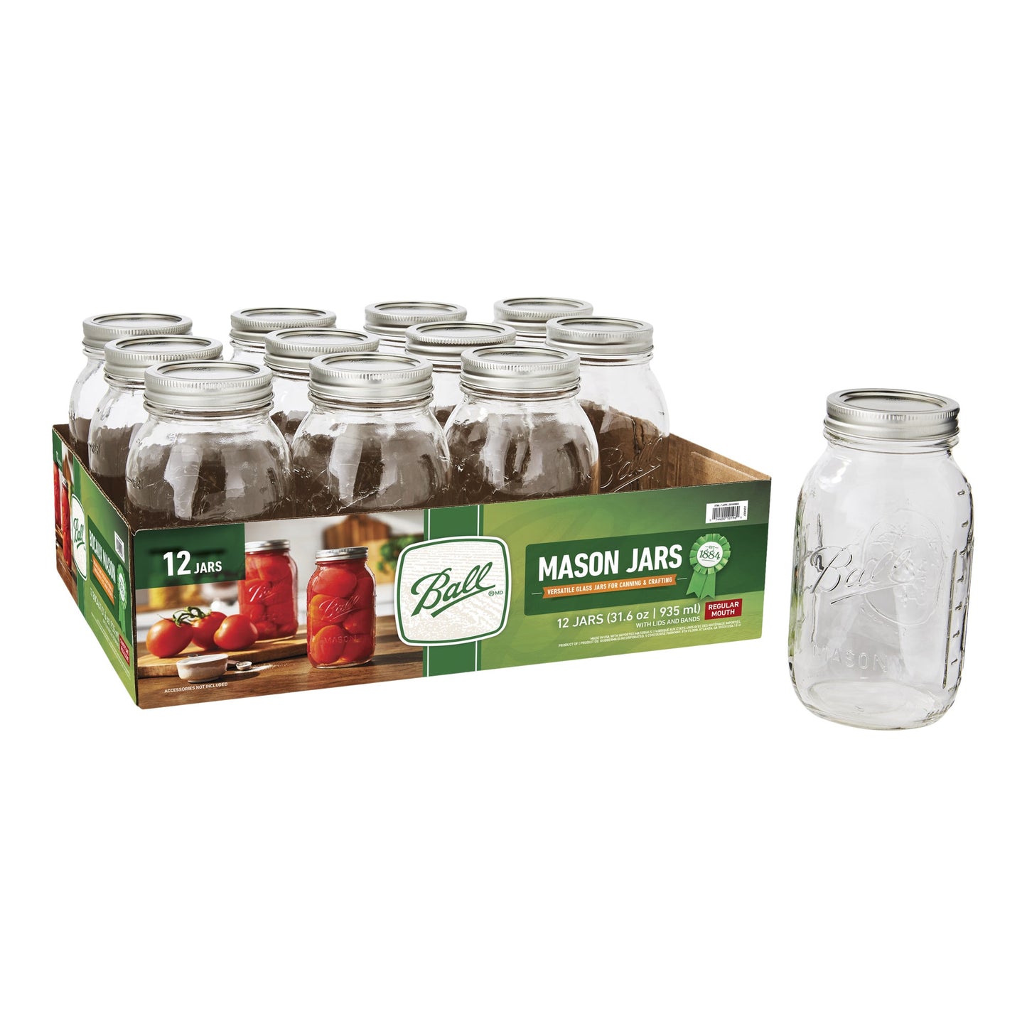 Ball Jars 1L (33.8 oz), 12-pack - image 2