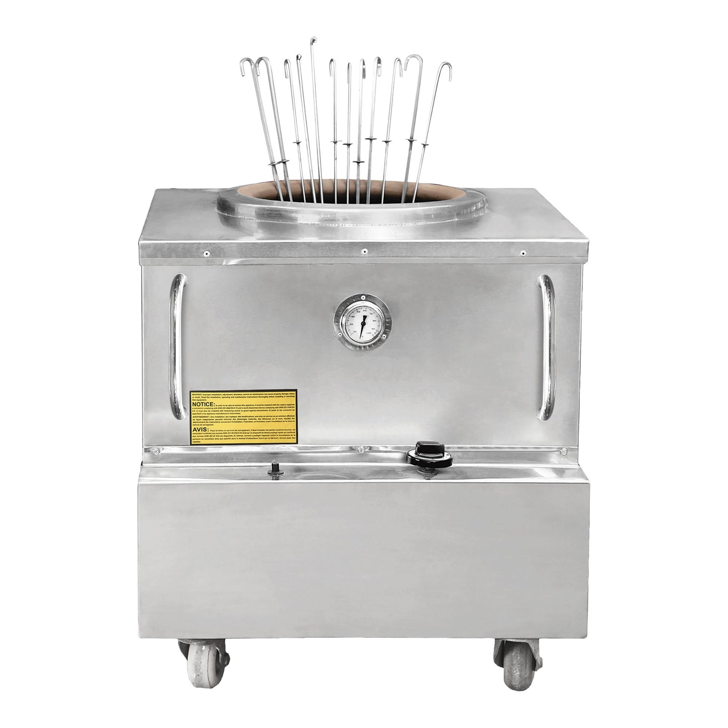 Zanduco 28 in. x 30 in. Stainless Steel Tandoor Clay Oven - image 1
