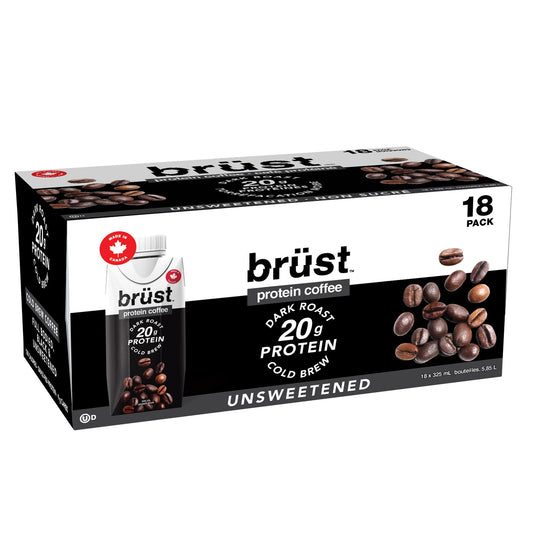 brüst Protein Coffee Dark Roast Cold Brew, 18 x 325 mL - image 1