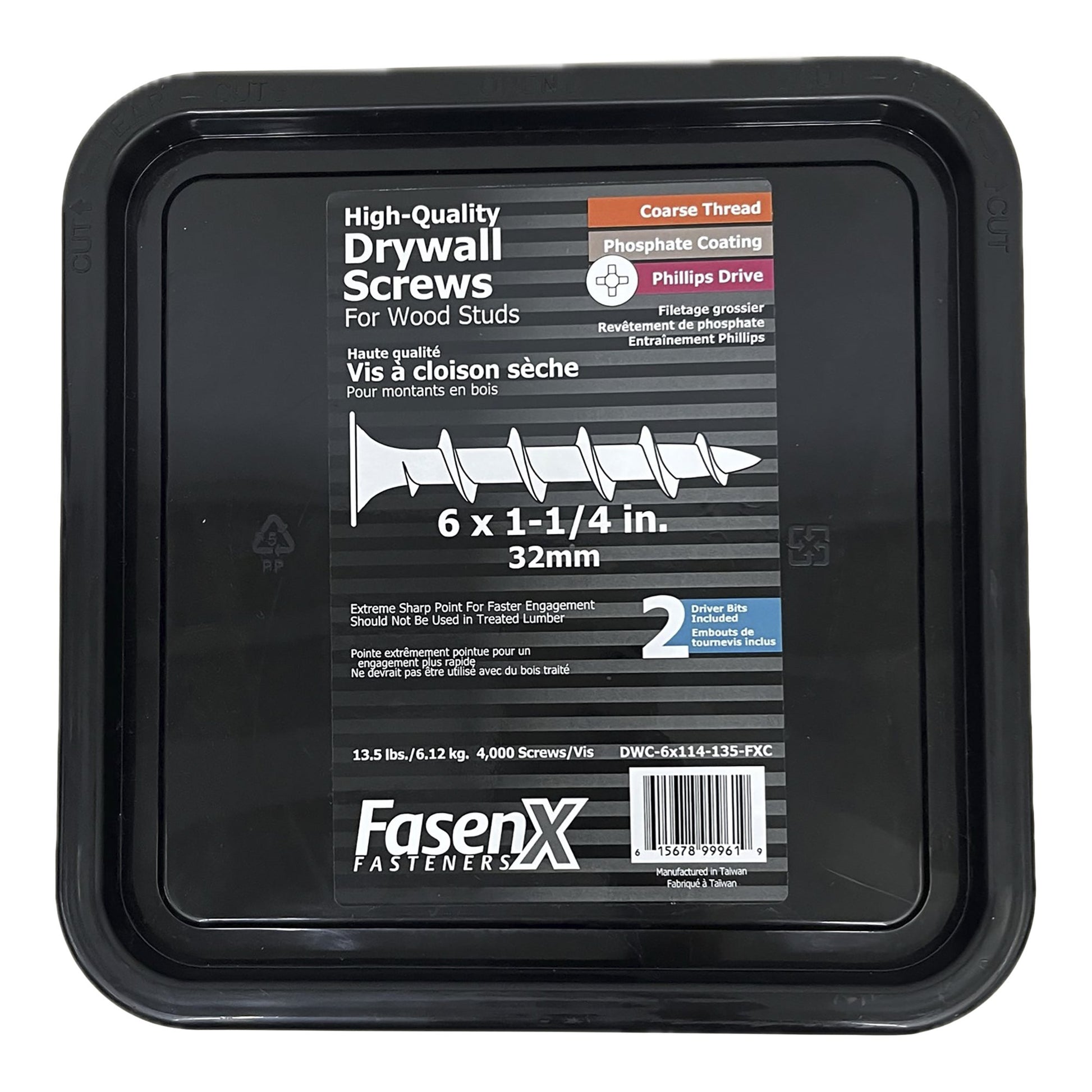 FasenX Premium Screw Drywall Screws No.6, approx 4000 screws - image 1